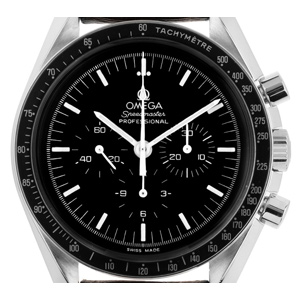 Omega Speedmaster Professional Moonwatch mit Lederarmband (Gewicht der Uhr inkl. Armband 85 g)