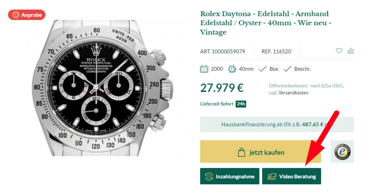 Rolex Daytona Stahl auf watch.de