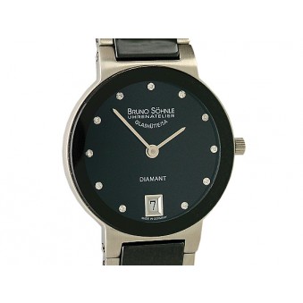 Bruno Söhnle Glashütte Algebra 2 Diamant Stahl Keramik 30mm