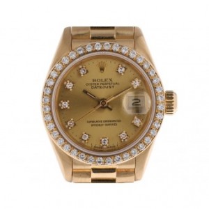 Rolex Datejust Lady 18kt Gelbgold Diamond Automatik Präsident Armband 26mm