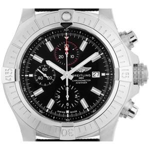 Breitling Super Avenger Stahl Automatik Chronograph Armband Textil Kautschuk 48mm Bj.2020