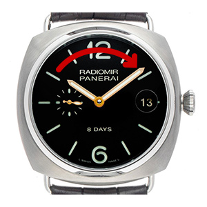 Panerai Radiomir 8 Days Titan, Handaufzug, Armband Leder