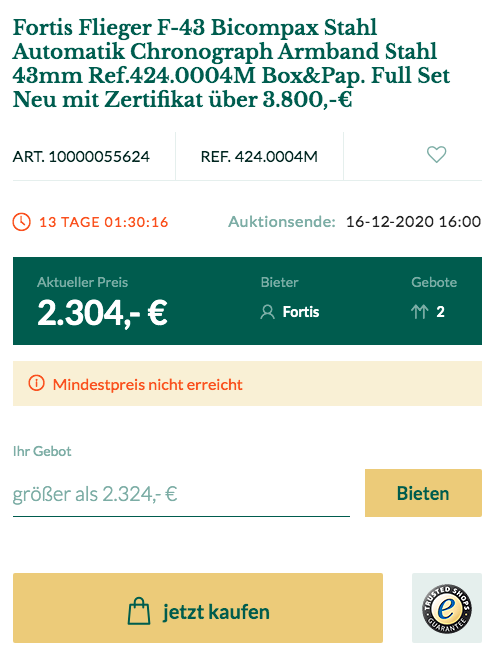 Online-Auktion bei watch.de