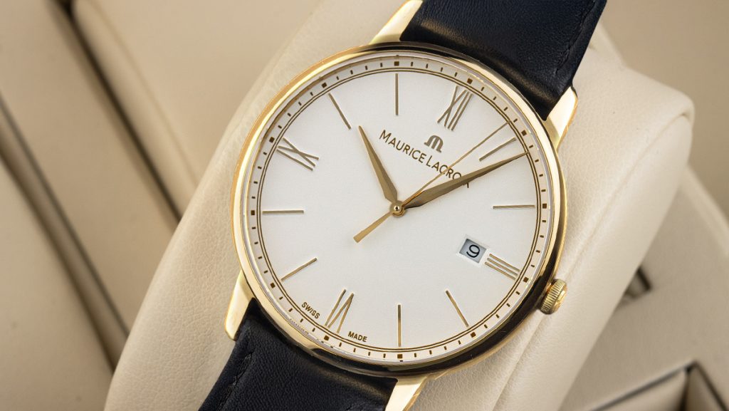 Elegante Uhr von Maurice Lacroix in schwarz, weiß und gold