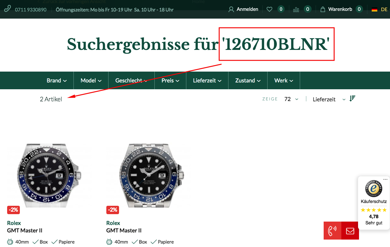 Suche Rolex-Uhren auf watch.de