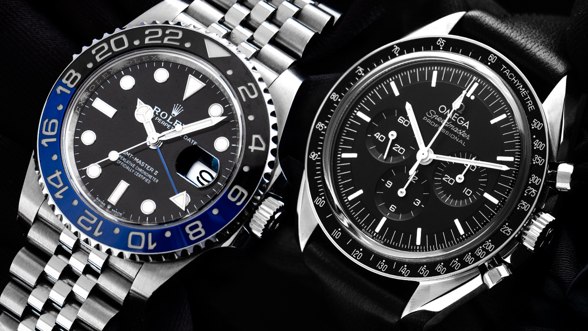 Wertstabile Uhrenklassiker von Rolex und Omega nebeneinander