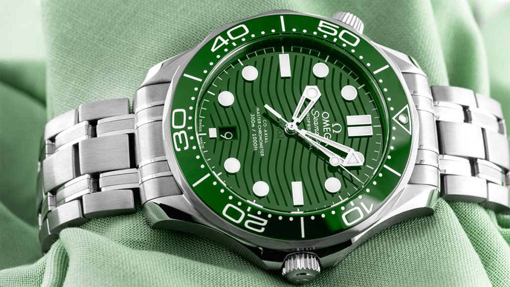 Omega Seamaster Diver in silber mit grünem Zifferblatt