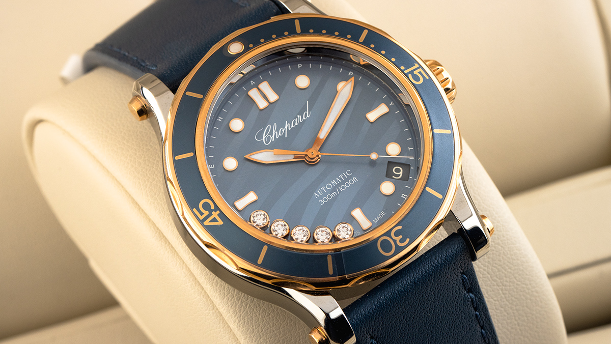 Chopard Happy Ocean Diamanten in dunkelblau mit gold