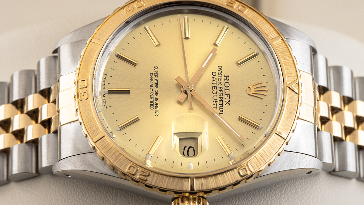Nachhaltige CPO-Uhr Rolex Datejust in silber-gold