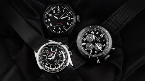 Drei gut ablesbare GMT-Uhren, alle in schwarz-silber