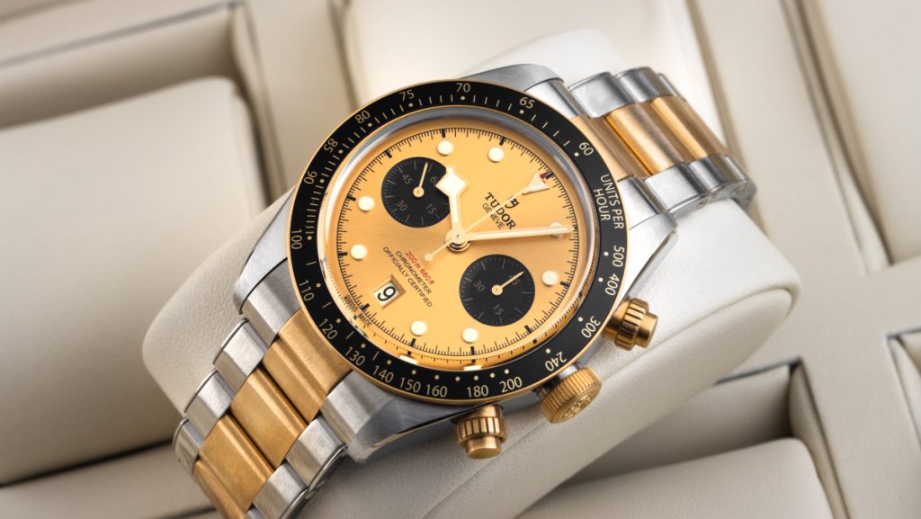 Tudor Black Bay Chrono mit goldenem Zifferblatt & gold-schwarzen Details