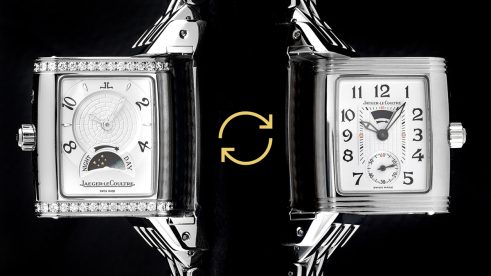 Jaeger-LeCoultre Reverso mit drehbarem Zifferblatt in silber