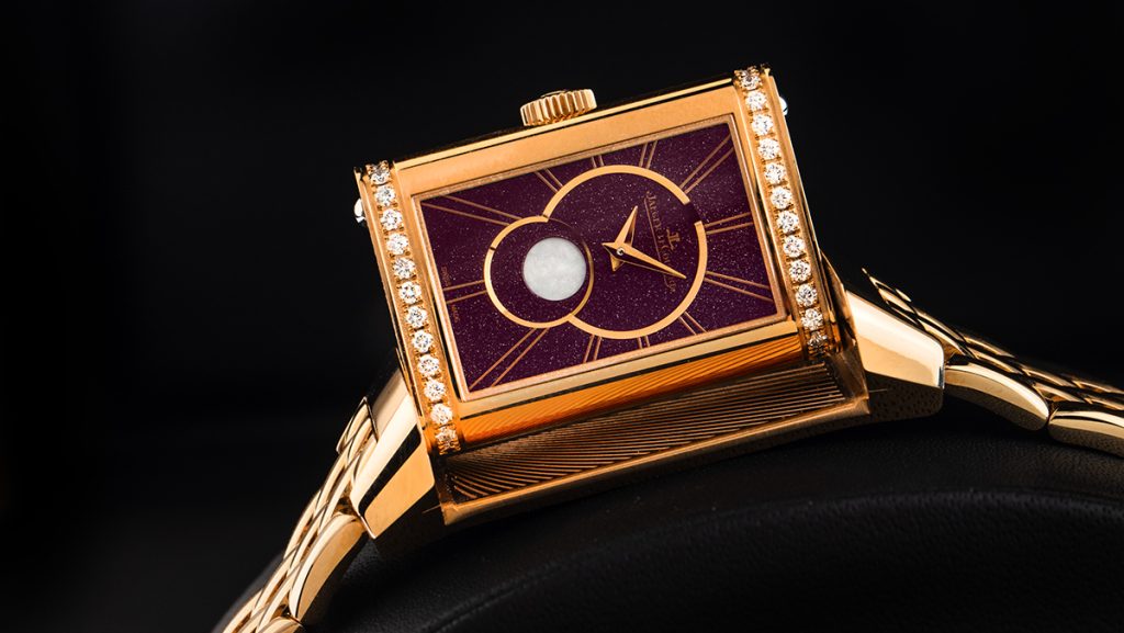 Jaeger-LeCoultre Reverso in gold mit Diamanten und Mondphase