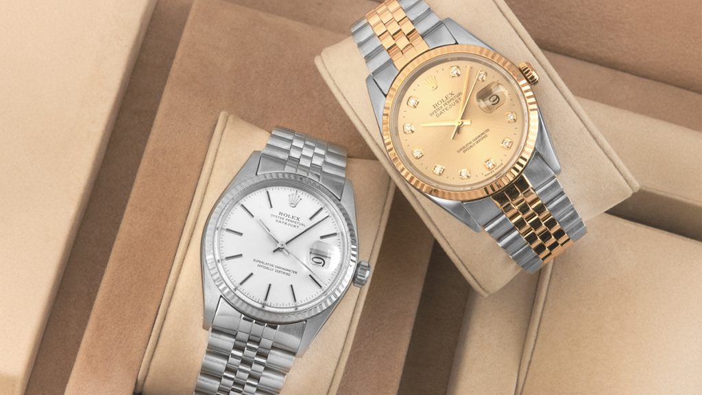 Zwei Vintage Rolex Datejust: in silber-weiß und silber-gold