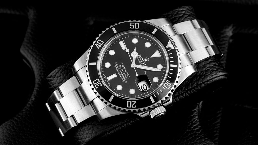 Klassische Rolex Submariner mit schwarzem Zifferblatt und Lünette