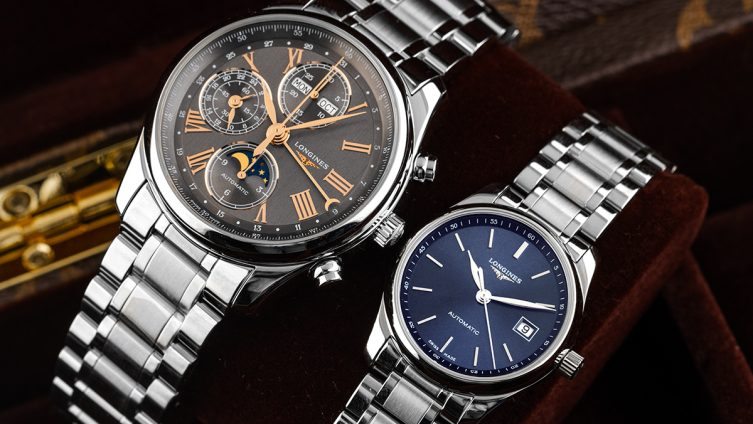 Herrenuhr von Longines und kleinere Damenuhr von Longines nebeneinander als Partneruhr