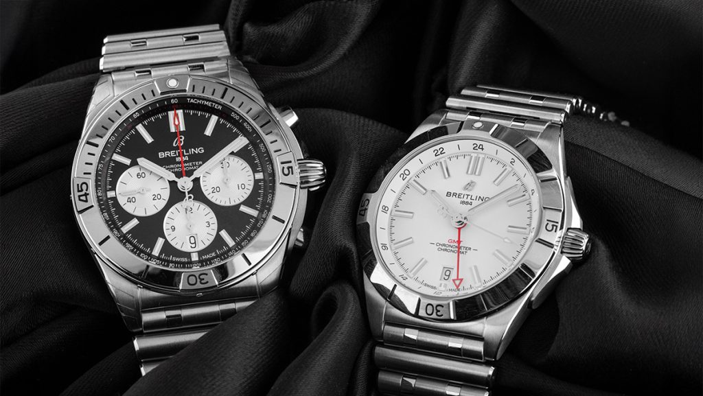 Eine sportliche und eine dezentere Uhr der Breitling Chronomat im Verlgleich