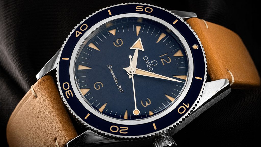 Omega Seamaster in Vintage-Look mit braunem Lederband