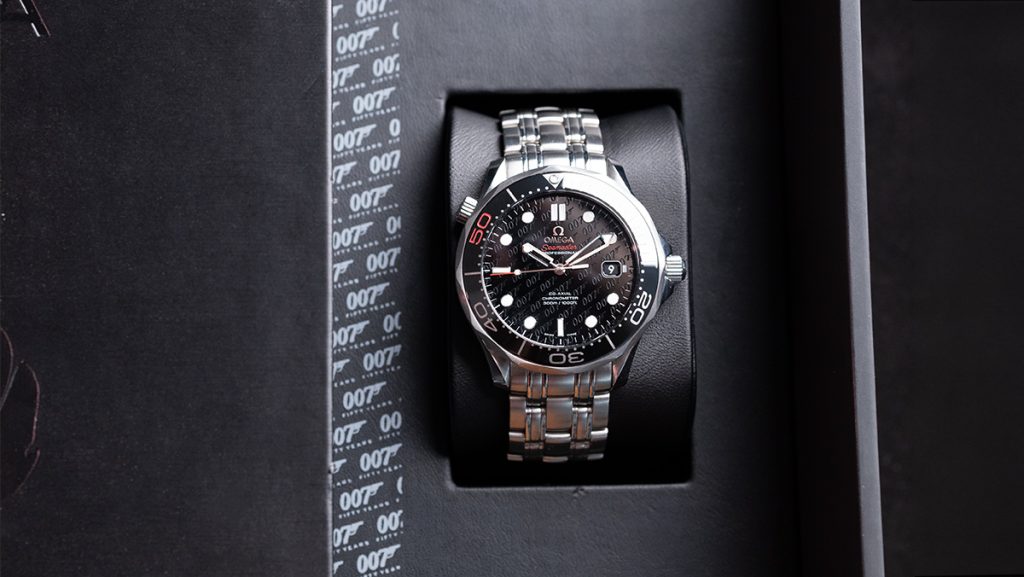 Omega Seamaster 007 James Bond in Box mit 007-Logo