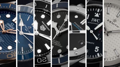 Zifferblätter von 7 Sportuhren als Rolex Alternative