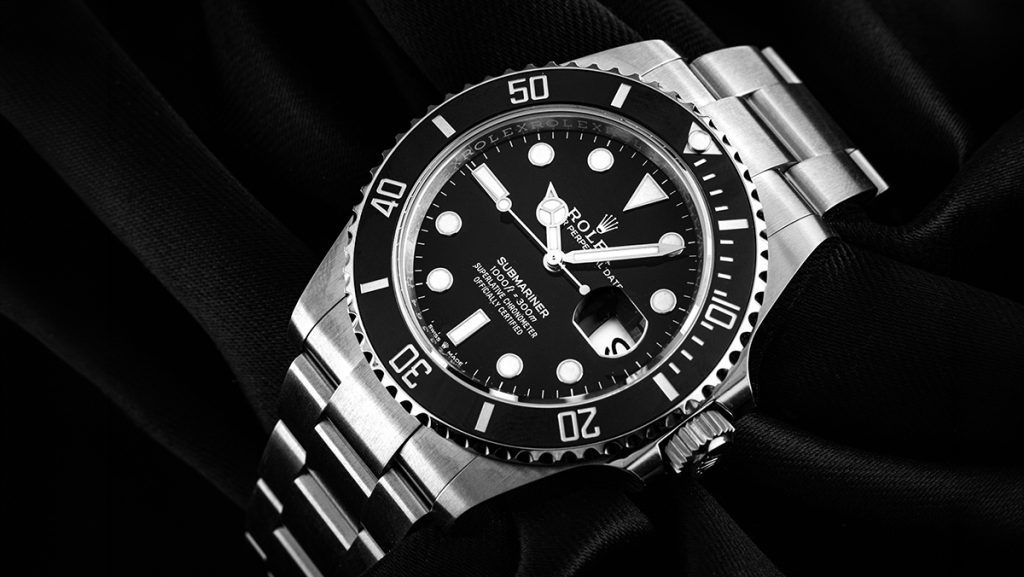 Rolex Submariner in Edelstahl mit schwarzem Zifferblatt