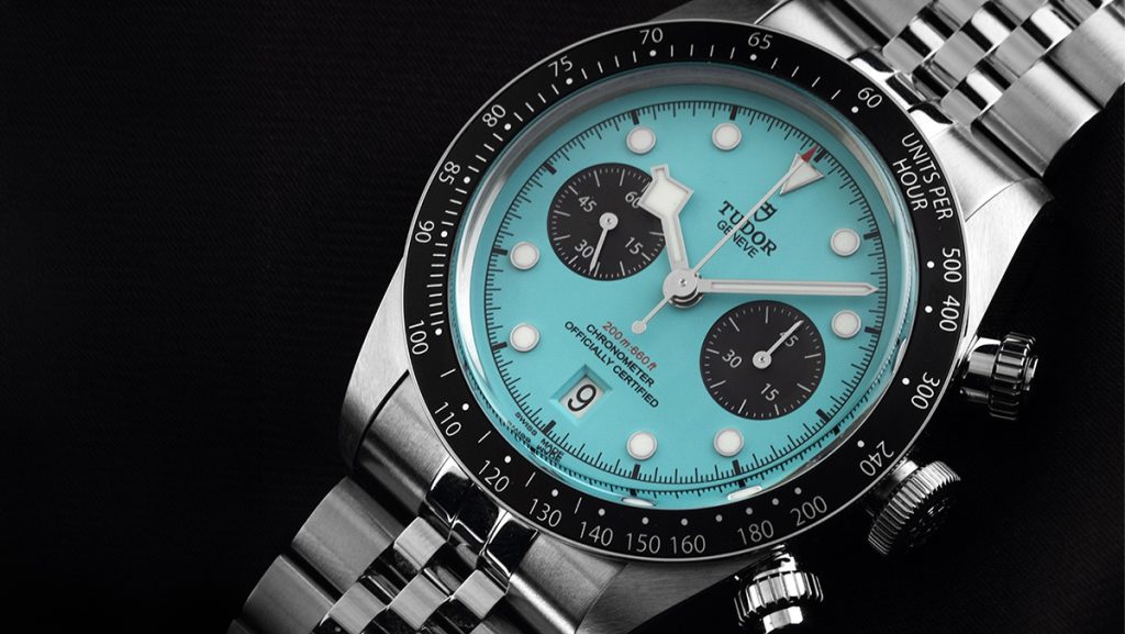 Tudor Black Bay Chrono mit hellblauem Zifferblatt