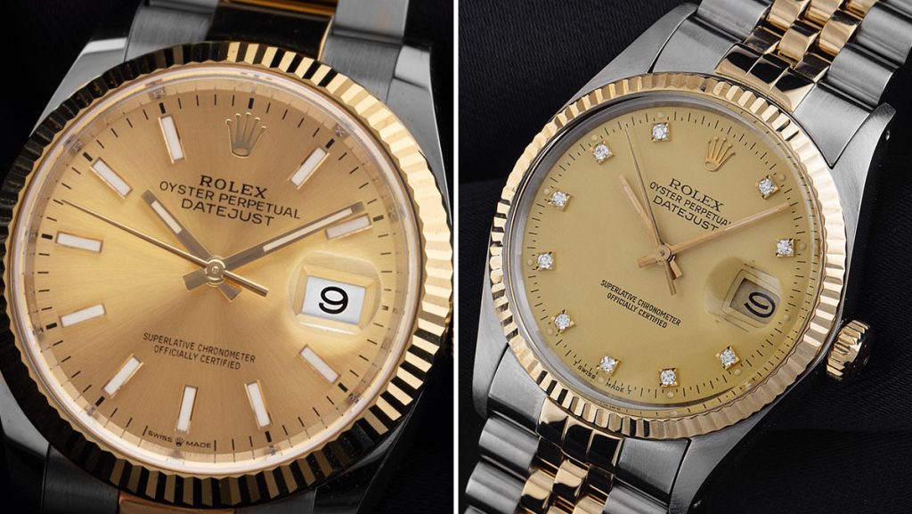Zwei Rolex Datejust in Bicolor mit Champagne Dial