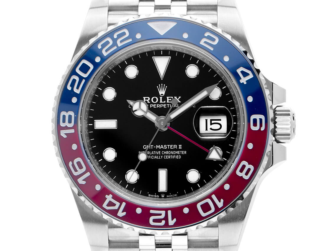 Rolex GMT Master 2 Pepsi Stahl Keramik Automatik mit Armband Jubilée