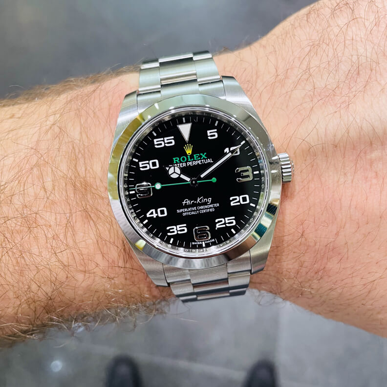 Rolex Air-King 40mm am Handgelenk 