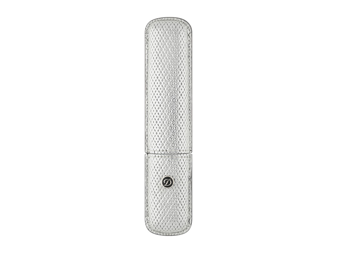 S.T. Dupont Pen Case Stiftetui Leder Silber Mesh Ref.007159 Full Set