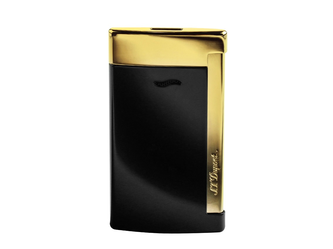 S.T. Dupont Feuerzeug Slim 7 Chinalack Black Gelbgold Ref.027708 Full Set