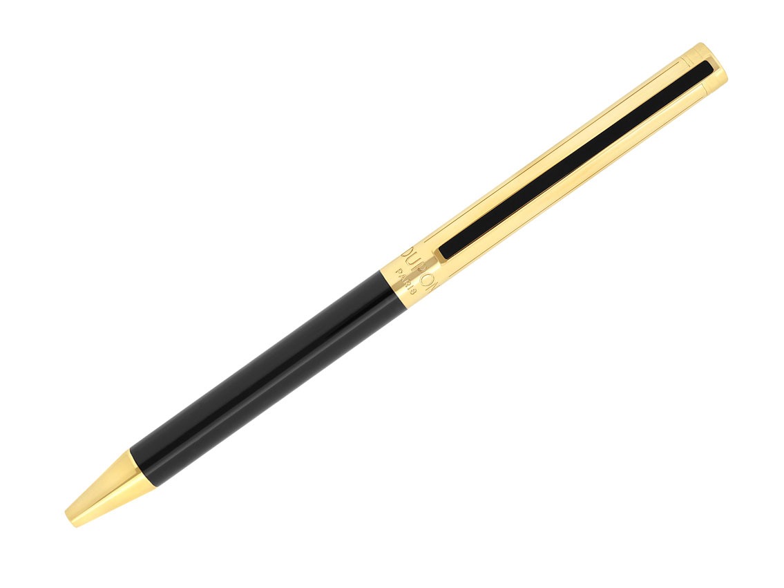 S.T. Dupont Kugelschreiber Classique Schwarz Gelbgold Ref.045076N Full Set 