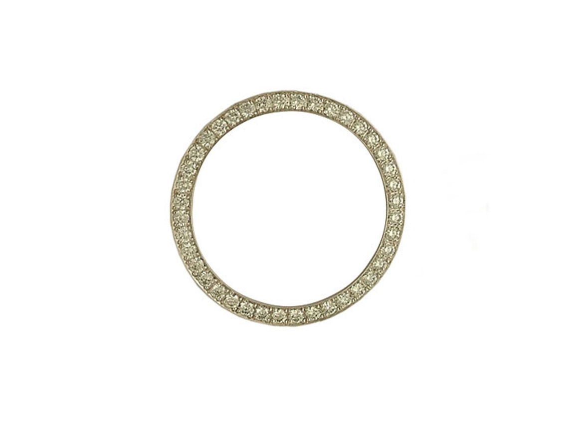 Zubehör - Lünette 18kt Weißgold Diamanten 0,60ct 26mm Neu