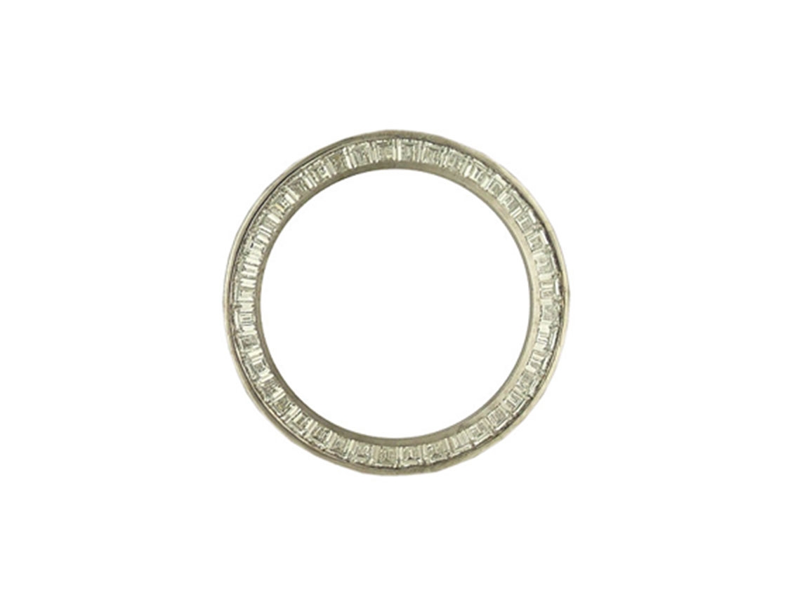 Zubehör - Lünette 18kt Weißgold Diamanten Baguette 3,00ct 26mm Neu