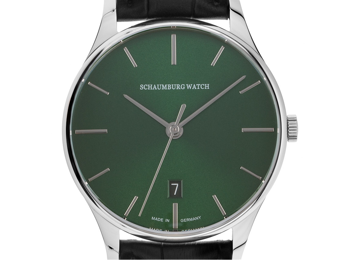 Schaumburg Watch Classoco Purist Stahl Automatik Armband Leder 40mm Box&Pap. Full Set Neu