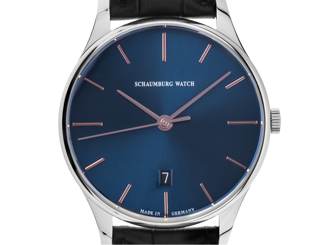Schaumburg Watch Classoco Purist Stahl Automatik Armband Leder 40mm Box&Pap. Full Set Neu
