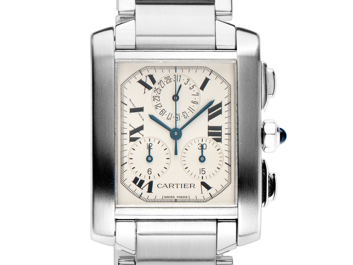 Cartier Tank Francaise GM Großes Modell Ref.2303 2002 Full Set wie Neu Vintage