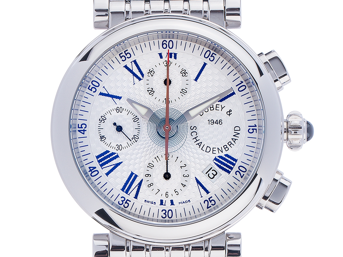 Dubey & Schaldenbrand Spiral One Chronograph Stahl Automatik Armband Leder 40mm Box&Pap. Full Set Neu