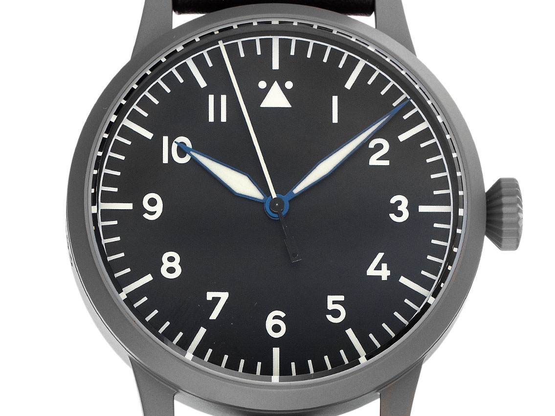 Laco Flieger Westerland Stahl Handaufzug Armband Leder 45mm Ref.861750 Box&Pap. Full Set Neu