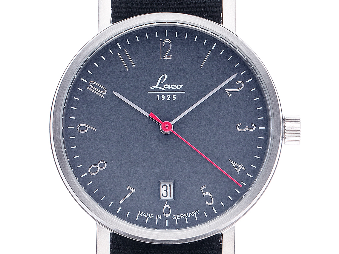 Laco Classics Weimar Stahl Automatik Glasboden Armband Nylon 38mm Box&Pap. Full Set Neu