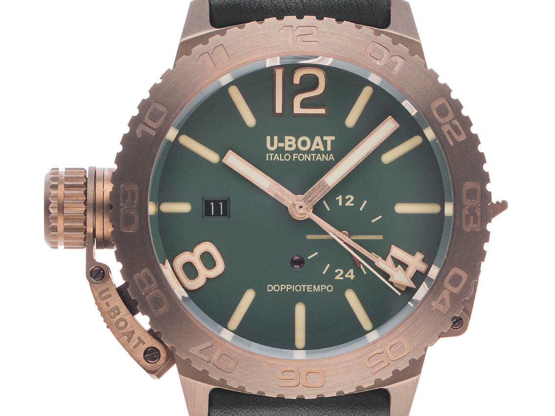 U-Boat Classico Doppiotempo 46 Bronze GR Automatik Armband Leder 46mm Ref.9088 Box&Pap. Full Set Neu