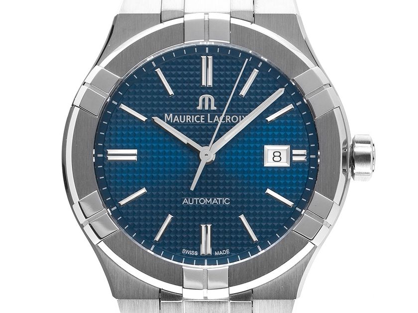 Maurice Lacroix Aikon Gents Stahl Automatik Armband Leder Faltschließe 42mm Box&Pap. Full Set Neu