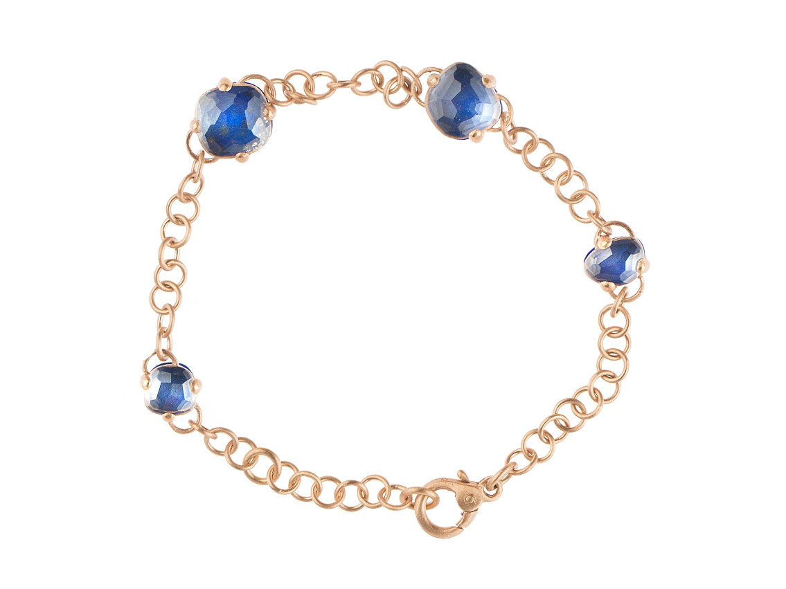 Pomellato Capri Armband 18kt Rosegold Lapislazuli Bergkristall 