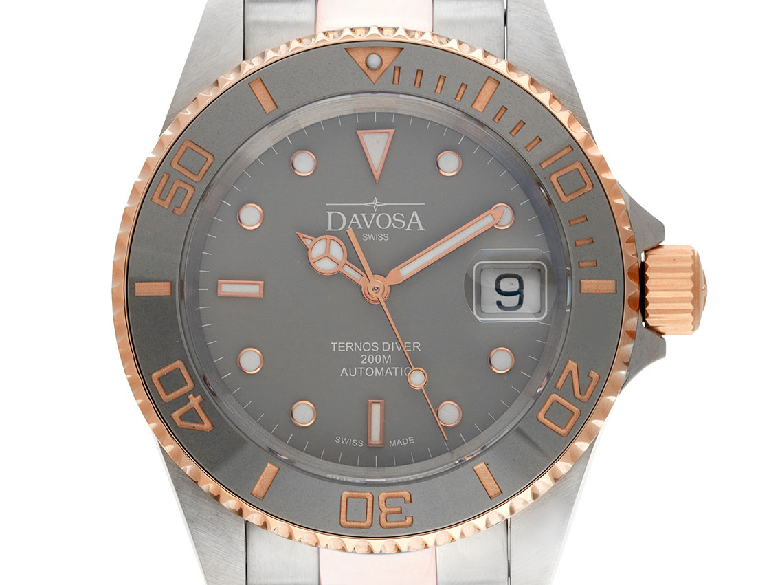 Davosa Ternos Stahl PVD Rosé Keramik Automatik Armband Stahl PVD Rosé 40mm Ref.161.555.62 Box&Pap. Full Set Neu