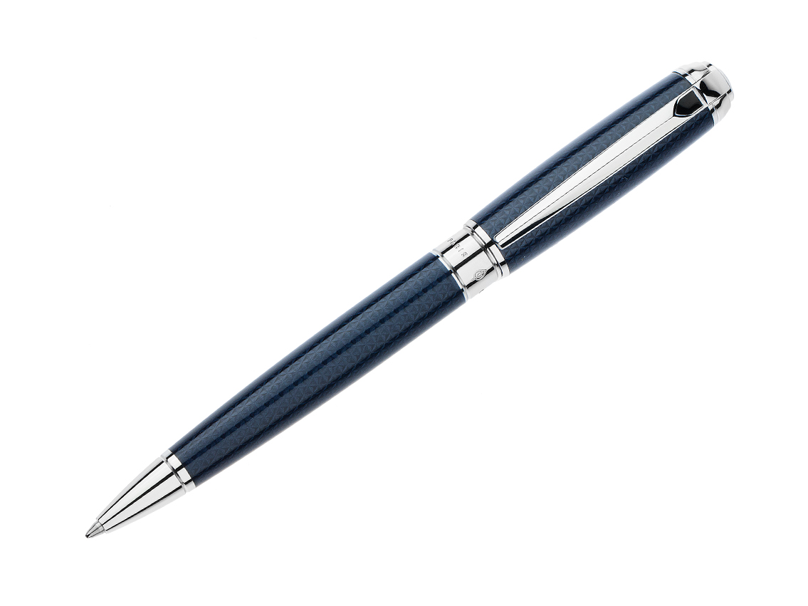 S.T. Dupont Kugelschreiber Line D Palladium blau Ref.415104M Box&Pap. Full Set Neu