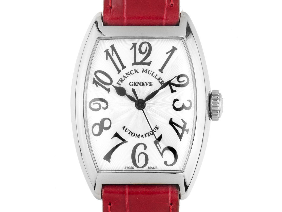 Franck Muller Cintrée Curvex Stahl Automatik Armband Leder 38x28mm Box&Pap. Full Set Neu