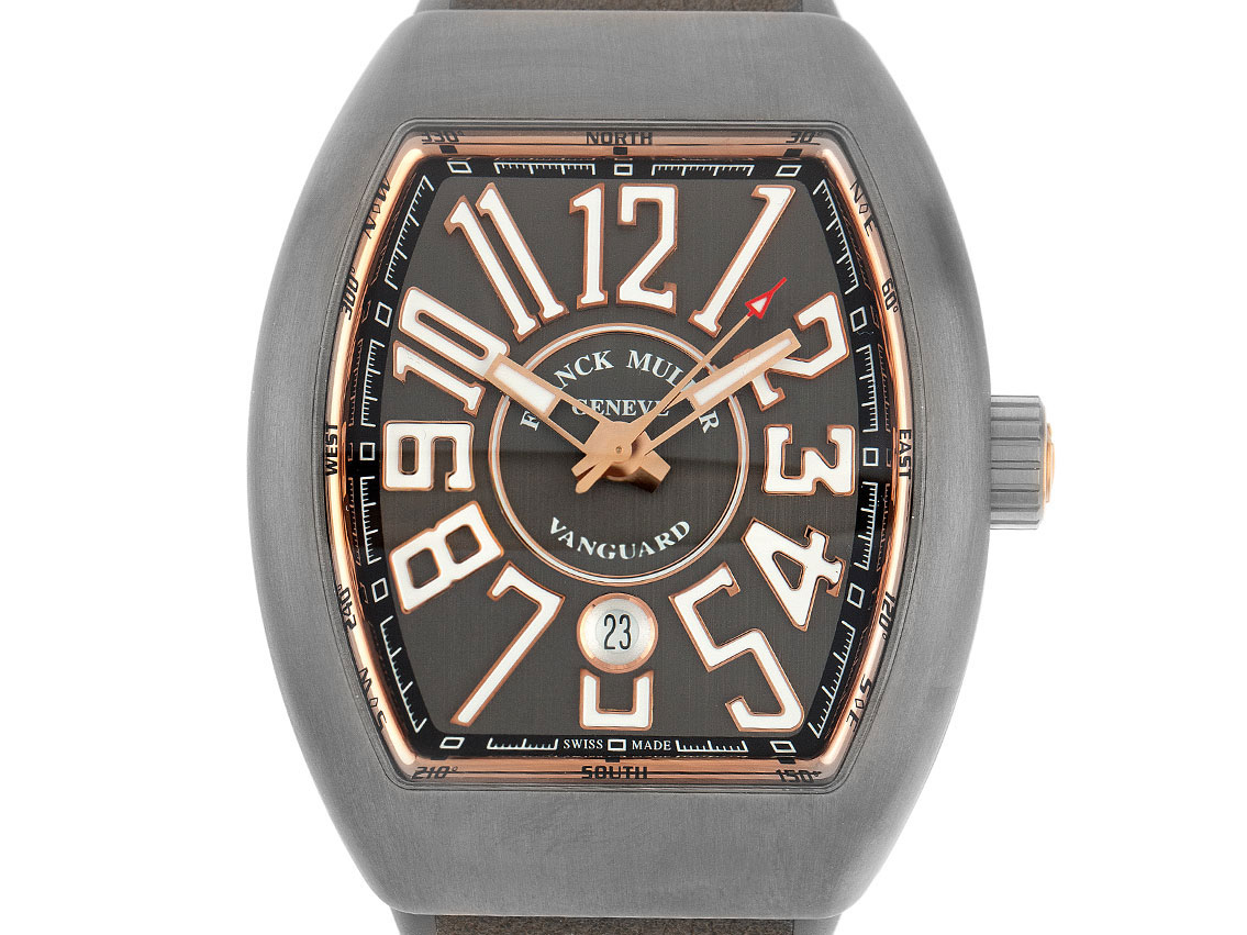 Franck Muller Vanguard Classical Titan Automatik Armband Leder Kautschuk Ref.V 45 SC DT 54x44mm Box&Pap. Full Set Neu 