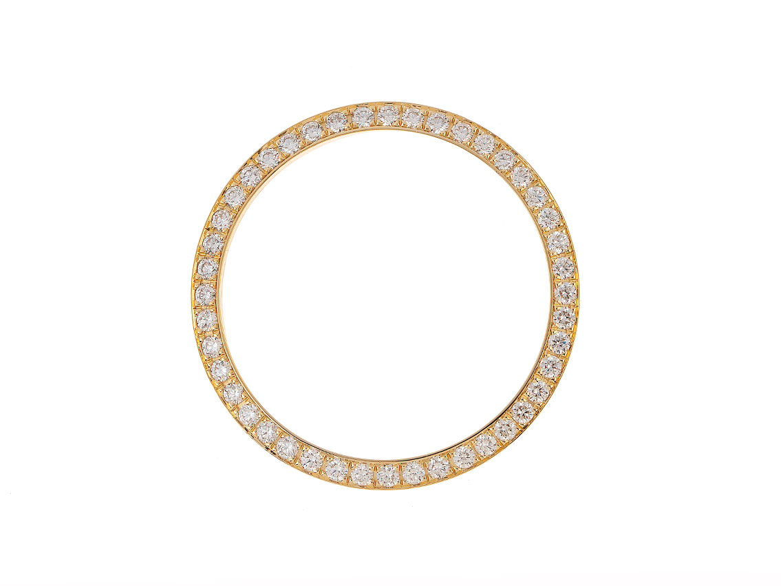 Zubehör - Lünette 18kt Gelbgold Diamanten 0,80ct 31mm Neu