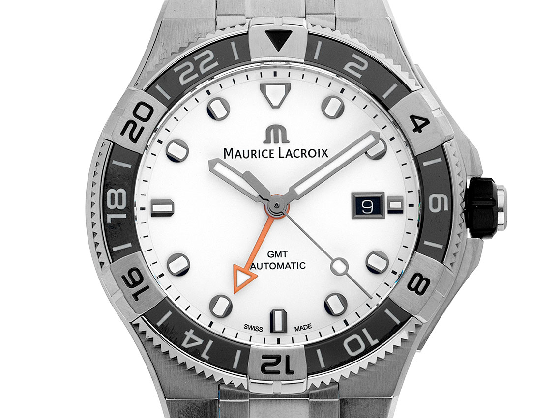 Maurice Lacroix Aikon Venturer GMT Stahl Automatik Armband Stahl 43mm Box&Pap. Full Set Neu 