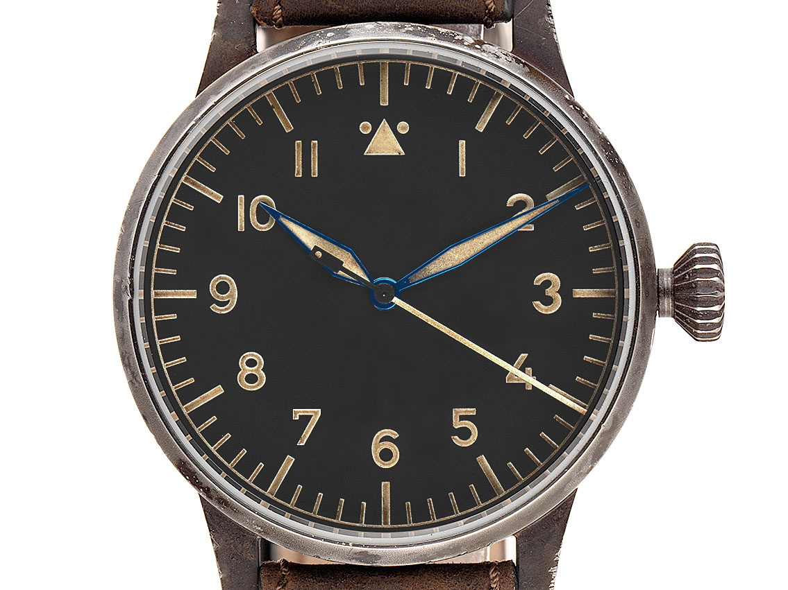 Laco Fliegeruhr Münster Erbstück Stahl Automatik Armband Leder 42mm Ref.861931 Box&Pap. Full Set Neu 